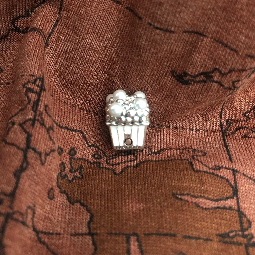 Pandora popcorn charm! Pastel pink and silver